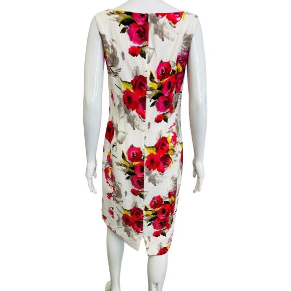 MARINA RINALDI Multicolor Printed Floral Sleeveless Knee Length Sheath Dress 14 - Picture 2 of 5